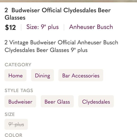 Set of 2 Official Budweiser Clydesdale Beer Glasses - Picture 4 of 4